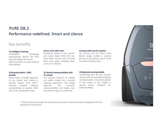 Electrolux PD82-4MB Misty Blue Pure D8