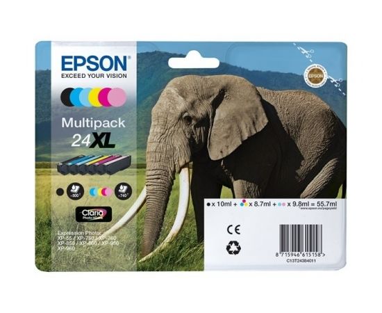 Epson No.24XL 6-colours Claria Photo HD Ink Multipack
