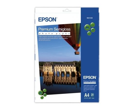 Epson Premium Semigloss Photo Paper, DIN A4, 251g/mÂ², 20 Sheets A4