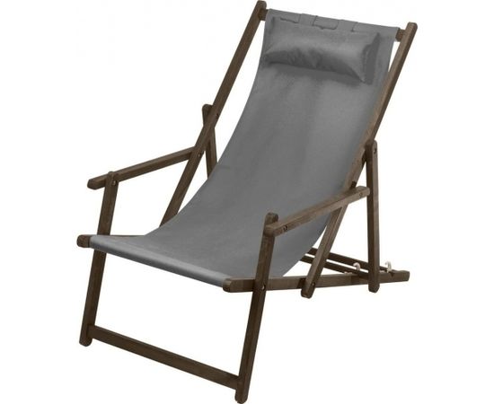GreenBlue Chaise Lounge ar roku balstu un Premium spilvenu pelēks (GB283) Шезлонги и пляжные стулья