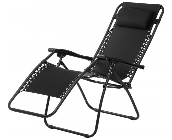 4Living Yyteri, melns sauļšanās krēsls
