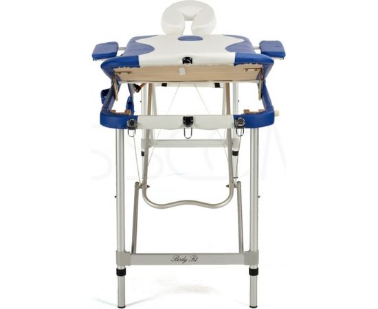 Bodyfit Łóżko do masażu 3 segmentowe aluminiowe biało-niebieskie Masāžas galds