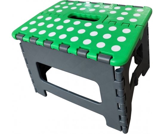 Saska Garden Stołek taboret składany szaro-zielony 30,5cm Virtuves krēsli