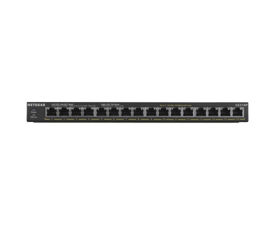 Netgear GS316P Unmanaged Gigabit Ethernet (10/100/1000) Power over Ethernet (PoE) Black