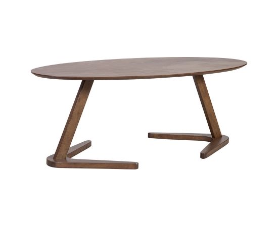Kafijas galdiņš LANA 120x60xH45cm, galda virsma: MDF ar rieksta finierējumu, kājas: gumijkoks, krāsa: rieksts