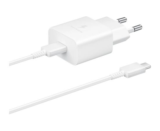 Samsung EP-T1510XWEGEU 15W Oriģināls Tīkla Lādētājs + USB-C kabelis balts (EU Blister)