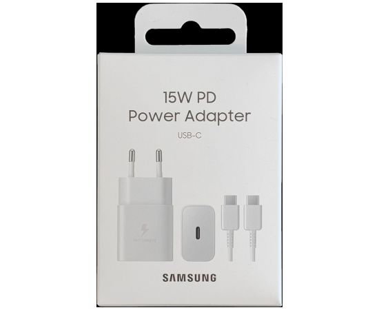 Samsung EP-T1510XWEGEU 15W Oriģināls Tīkla Lādētājs + USB-C kabelis balts (EU Blister)