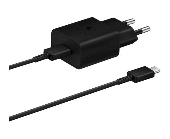 Samsung EP-T1510XBEGEU 15W Oriģināls Tīkla Lādētājs + USB-C kabelis melns (EU Blister)