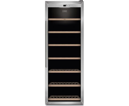 Caso Wine Cooler WineSafe 137 Energy efficiency class G, Free standing, Bottles capacity 137, Stainless steel/Black