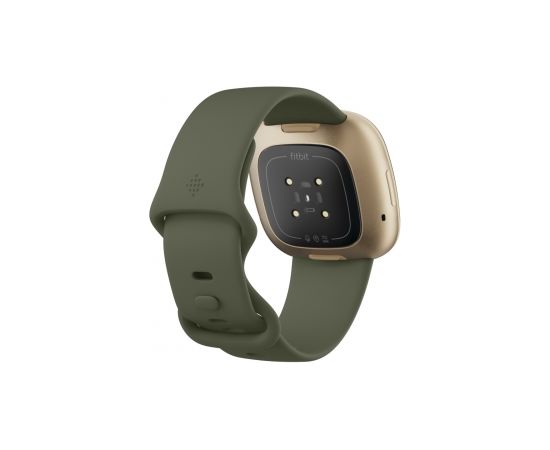 Fitbit Versa 3 Smart watch, NFC, GPS (satellite), AMOLED, Touchscreen, Heart rate monitor, Activity monitoring 24/7, Waterproof, Bluetooth, Wi-Fi, Soft Gold Aluminum/Olive Smart-Watch Pulksteņi