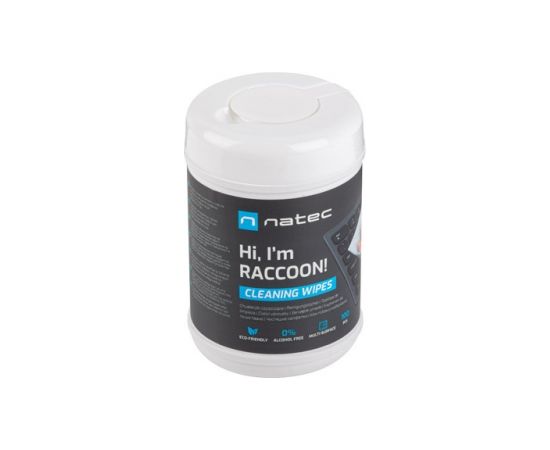 Natec Cleaning Wipes, Raccoon, 10x10 cm, 100-pack