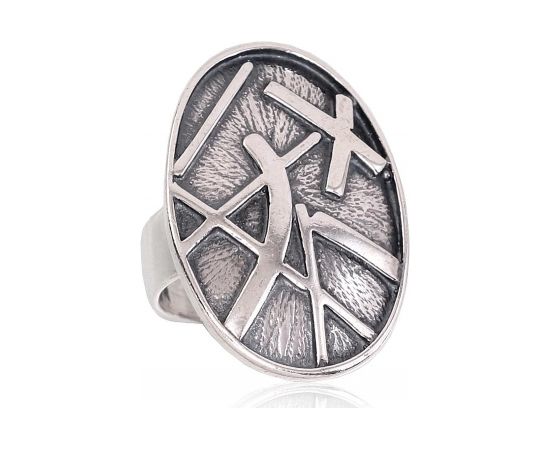 Серебряное кольцо #2101675(POx-Bk), Серебро	925°, оксид (покрытие), Размер: 18, 8.3 гр.