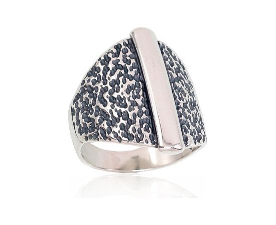 Серебряное кольцо #2101674(POx-Bk), Серебро	925°, оксид (покрытие), Размер: 18, 6.3 гр.