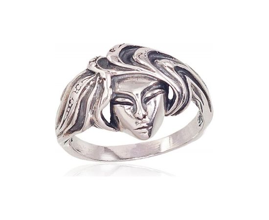 Серебряное кольцо #2101562(POx-Bk), Серебро	925°, оксид (покрытие), Размер: 19.5, 5.2 гр.