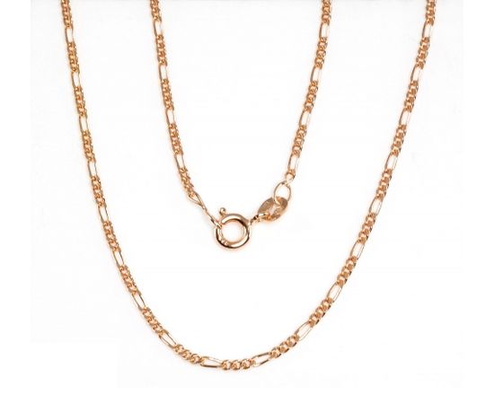 Sudraba ķēdīte Figaro 1,8 mm ,dimantu apstrādājums #2400052(PAu-R), Sudrabs	925°, sarkanais zelts (pārklājums), garums: 42 cm, 2.8 gr.  Ar zelta pārklājumu