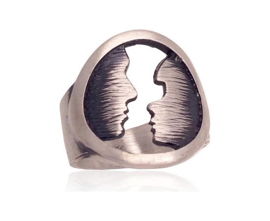Серебряное кольцо #2101769(Matt+POx-MattBk), Серебро	925°, оксид (покрытие), Размер: 18.5, 6.1 гр.
