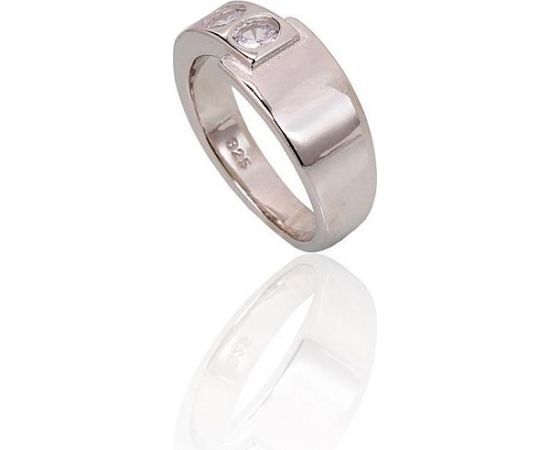 Серебряное кольцо #2101712(PRh-Gr)_CZ, Серебро	925°, родий (покрытие), Цирконы , Размер: 16, 5.8 гр.