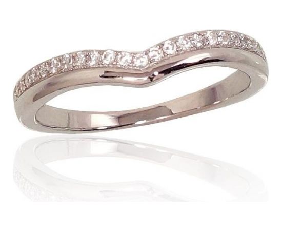Серебряное кольцо #2101643(PRh-Gr)_CZ, Серебро	925°, родий (покрытие), Цирконы , Размер: 17, 1.7 гр.
