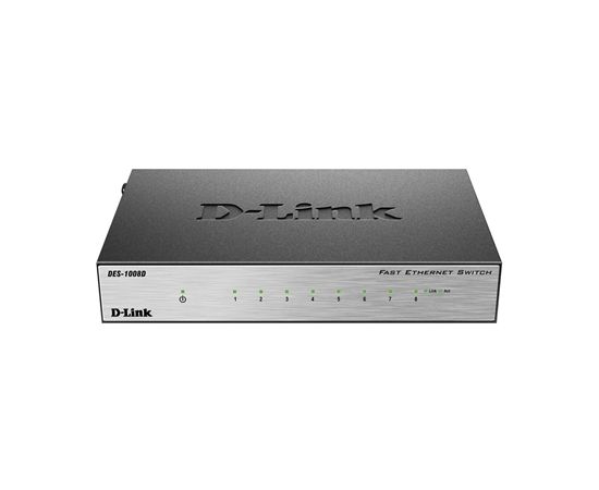 D-Link Switch DES-1008D Unmanaged, Desktop, 10/100 Mbps (RJ-45) ports quantity 8, Power supply type Single