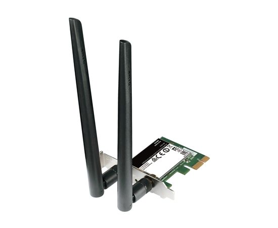 D-LINKDWA-582, Wireless 802.11n Dual Band PCIe desktop adapter, PCIe x1, fit standard PCIe x1/x4/x8/x16 slots, Up to 300 Mbps data transfer rate, 2.4/5GHz switchable, Backward Compatible with 802.11a/b/g, 64/128-bit WEP, Wi-Fi Protected Access (WPA & WPA2