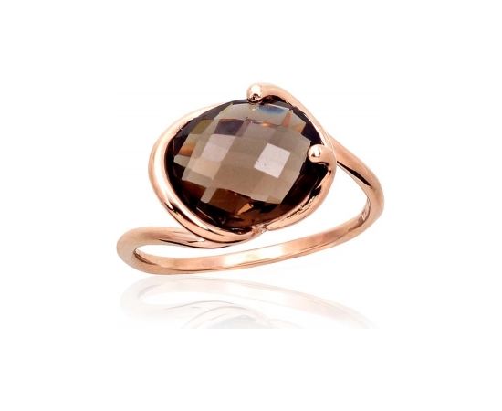 Золотое кольцо #1100958(Au-R)_KZSM, Красное Золото	585°, Дымчатый кварц , Размер: 18.5, 3.65 гр.