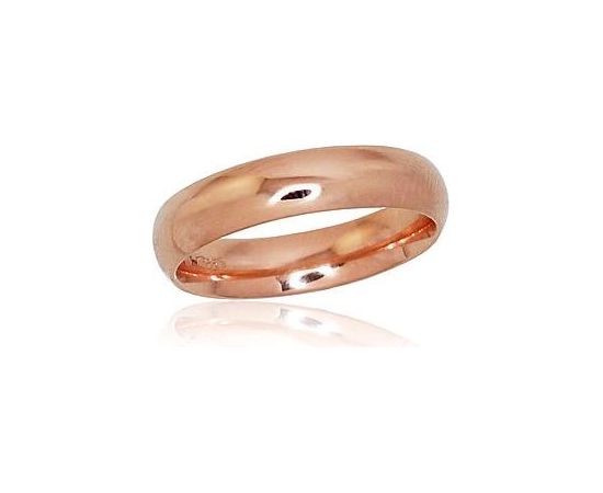 Золотое обручальное кольцо #1100726(AU-R) (Comfort fit, Толщина кольца 4.5mm), Красное золото	585°, Размер: 17, 4.69 гр.