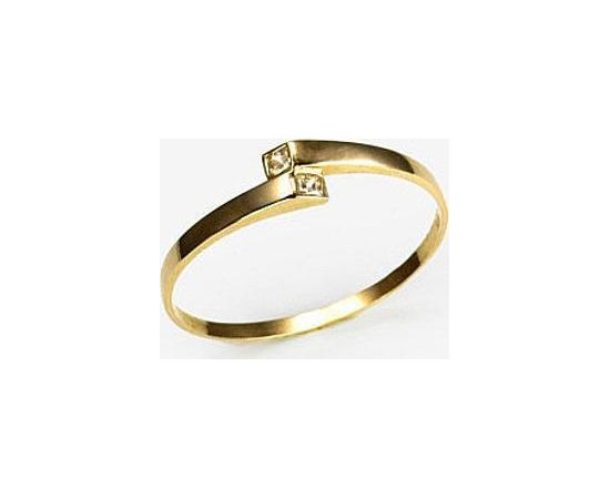 Золотое кольцо #1100003(AU-Y)_CZ, Желтое золото	585°, Цирконы , Размер: 16, 0.92 гр.