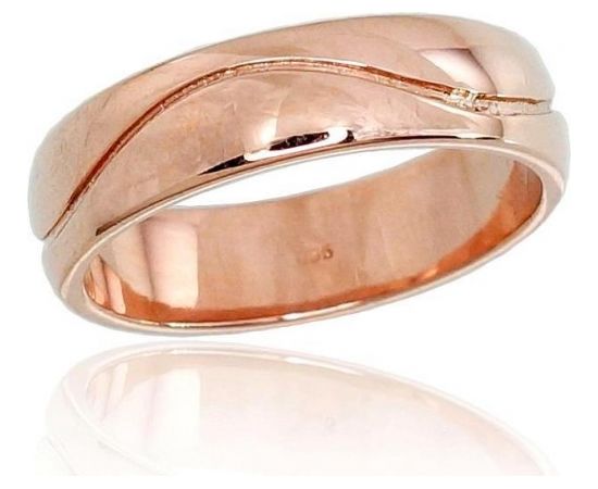 Laulību zelta gredzens #1100101(AU-R) (Gredzena biezums 5mm), Sarkanais zelts	585°, Izmērs: 22.5, 5.04 gr.