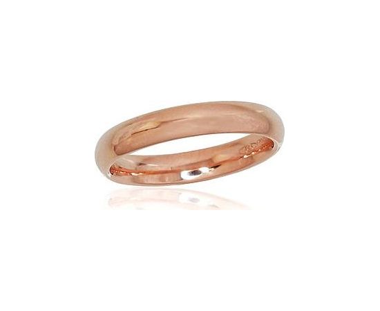 Золотое обручальное кольцо #1100725(AU-R) (Comfort fit, Толщина кольца 3.5mm), Красное золото	585°, Размер: 17, 3.71 гр.