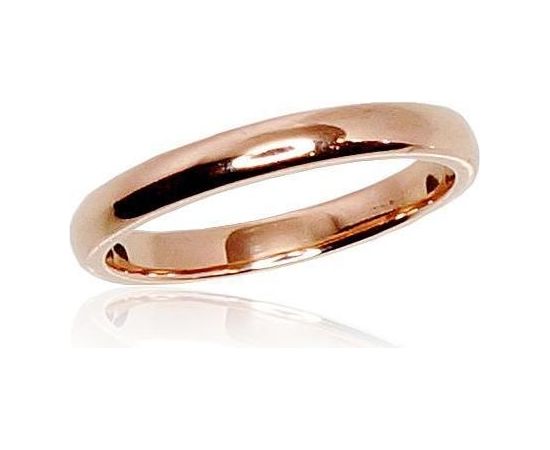 Золотое обручальное кольцо #1100001(AU-R) (Толщина кольца 2.5mm), Красное золото	585°, Размер: 22, 3.38 гр.