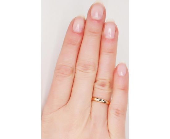 Золотое обручальное кольцо #1100001(AU-R) (Толщина кольца 2.5mm), Красное золото	585°, Размер: 22, 3.38 гр.