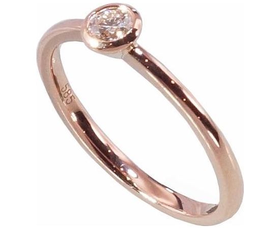 Помолвочное кольцо #1100383(AU-R)_DI, Красное золото	585°, Бриллианты (0,15Ct), Размер: 17, 1.83 гр.