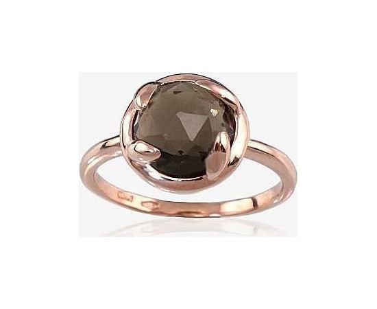 Золотое кольцо #1100055(AU-R)_KZSM, Красное золото	585°, Дымчатый кварц , Размер: 16, 3.2 гр.