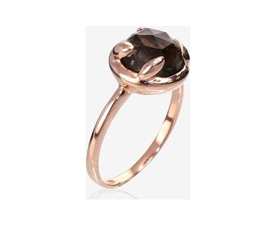 Золотое кольцо #1100055(AU-R)_KZSM, Красное золото	585°, Дымчатый кварц , Размер: 16, 3.2 гр.