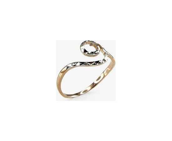 Золотое кольцо #1100075(AU-R+PRH-W), Красное золото	585°, родий (покрытие) , Размер: 15.5, 0.97 гр.