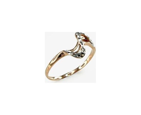 Золотое кольцо #1100069(AU-R+PRH-W), Красное золото	585°, родий (покрытие) , Размер: 15.5, 1.31 гр.