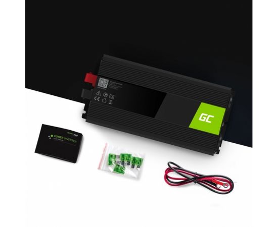 Green Cell INV15 power adapter/inverter Auto 3000 W 12V Black tīrs sinus