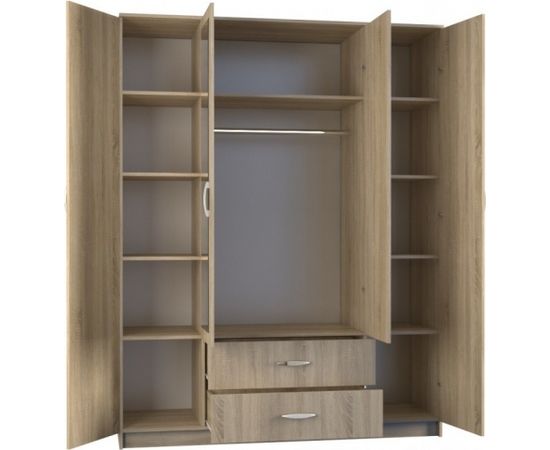 Top E Shop Topeshop ROMANA 160 SON bedroom wardrobe/closet 11 shelves 4 door(s) Oak