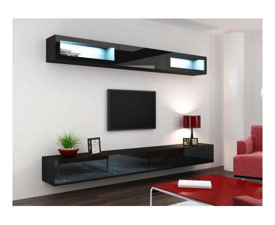 Cama Meble Cama Living room cabinet set VIGO 11 black/black gloss