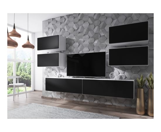 Cama Meble Cama living room furniture set ROCO 2 (2xRO1 + 4xRO3) white/white/black