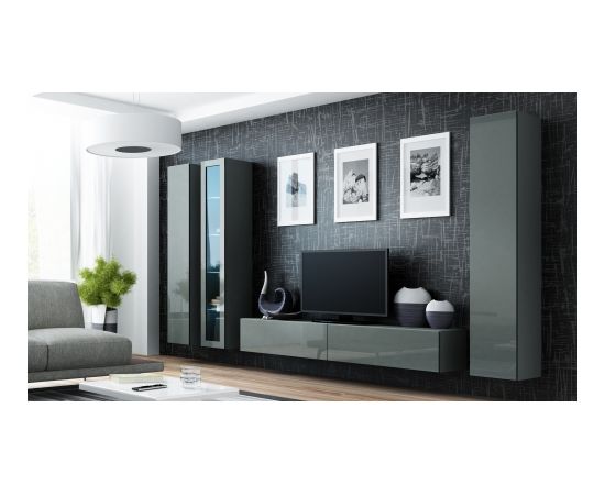 Cama Meble Cama Living room cabinet set VIGO 2 grey/grey gloss