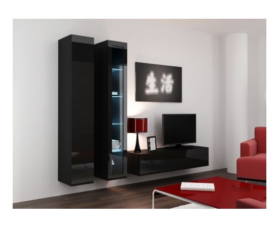 Cama Meble Cama Living room cabinet set VIGO 10 black/black gloss