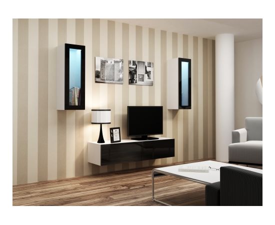 Cama Meble Cama Living room cabinet set VIGO 8 white/black gloss