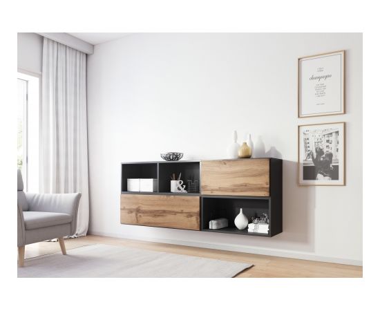Cama Meble Cama living room furniture set ROCO 16 (RO1+RO2+RO3+RO4) antracite/wotan oak