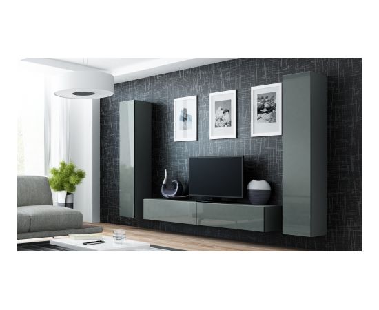 Cama Meble Cama Living room cabinet set VIGO 4 grey/grey gloss