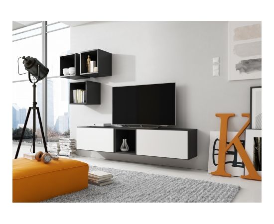 Cama Meble Cama living room furniture set ROCO 8 (2xRO3 + 4xRO6) black/black/white