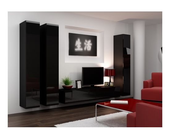 Cama Meble Cama Living room cabinet set VIGO 1 black/black gloss