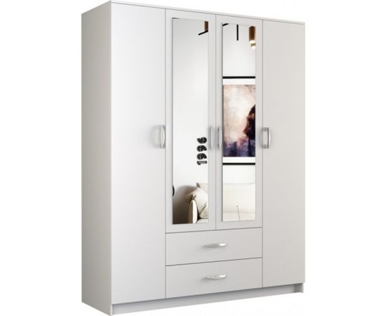 Top E Shop Topeshop ROMANA 160 BIEL bedroom wardrobe/closet 11 shelves 4 door(s) White