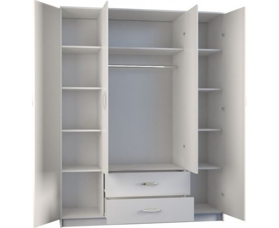 Top E Shop Topeshop ROMANA 160 BIEL bedroom wardrobe/closet 11 shelves 4 door(s) White