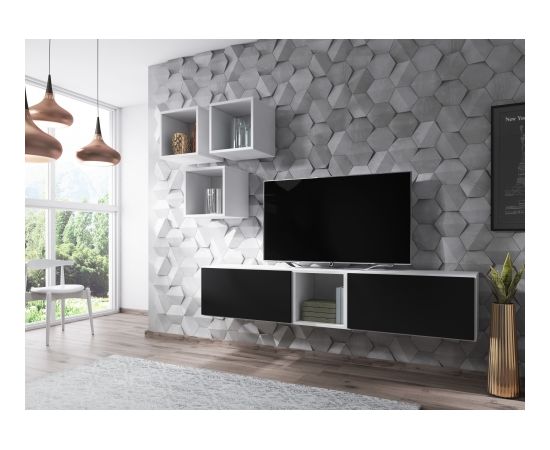 Cama Meble Cama living room furniture set ROCO 8 (2xRO3 + 4xRO6) white/white/black